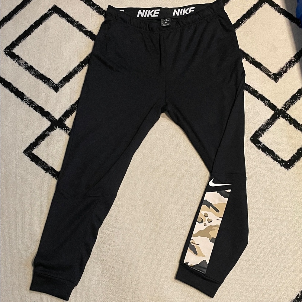 Nike Mens Black Joggers with Camo Accent